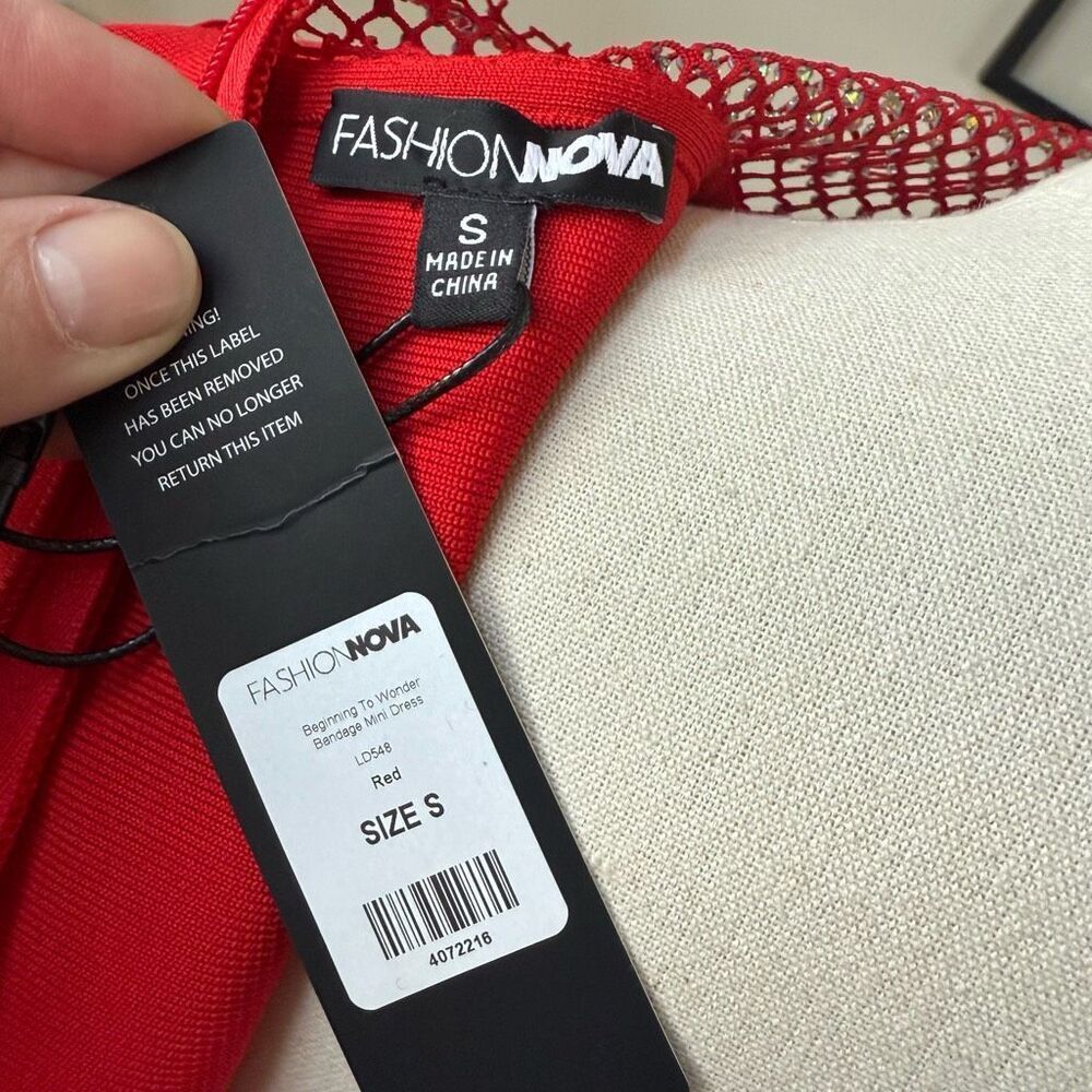 NWT Fashion Nova Beginning To Wonder Bandage Mini Dress Red $75 S - Picture 9 of 9